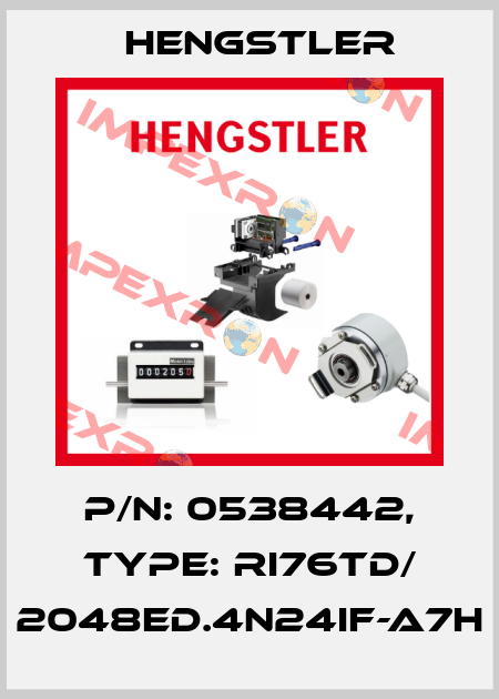 p/n: 0538442, Type: RI76TD/ 2048ED.4N24IF-A7H Hengstler