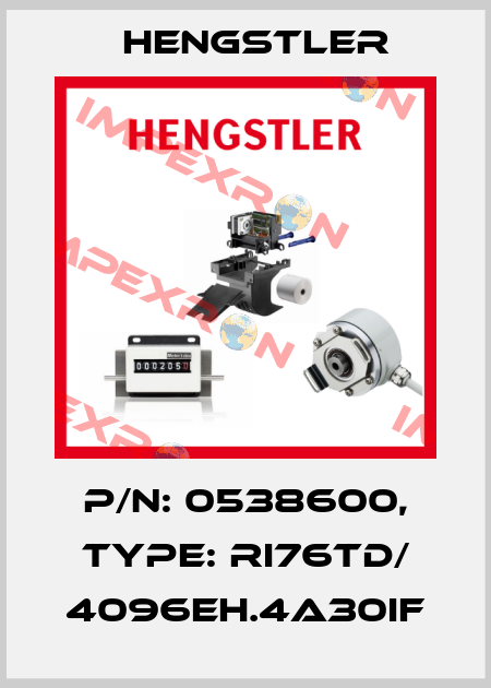 p/n: 0538600, Type: RI76TD/ 4096EH.4A30IF Hengstler