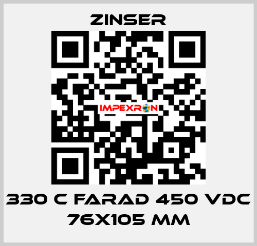 330 C FARAD 450 VDC 76X105 MM Zinser