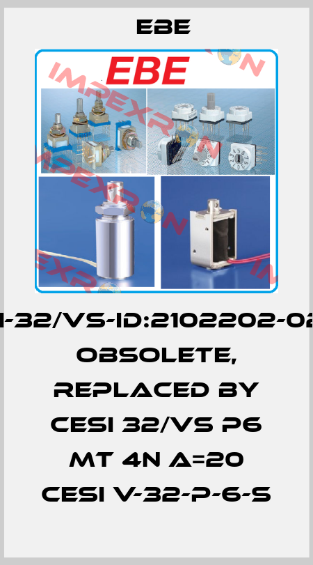 CESI-32/VS-Id:2102202-02/03 obsolete, replaced by CESI 32/VS P6 mT 4N a=20 CESI V-32-P-6-S EBE