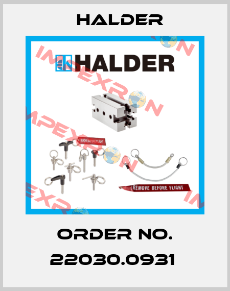 Order No. 22030.0931  Halder