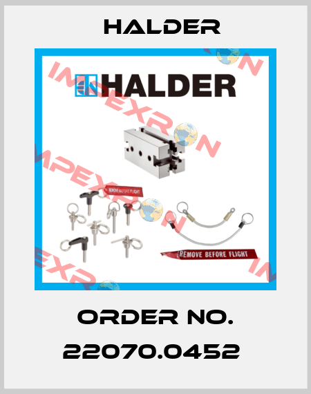 Order No. 22070.0452  Halder