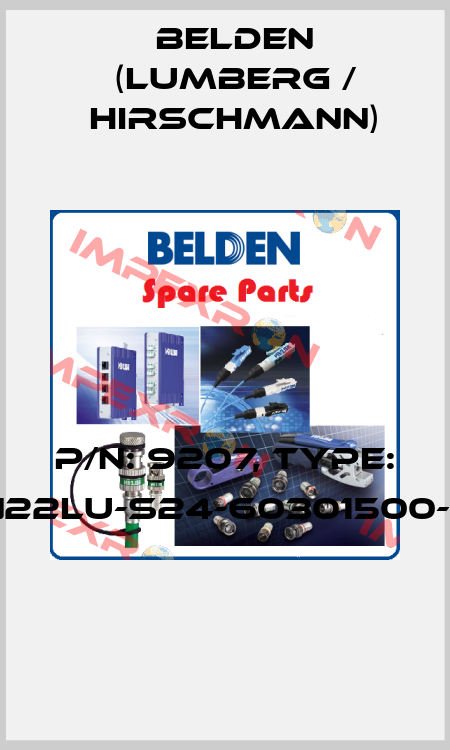 P/N: 9207, Type: GAN22LU-S24-60301500-4UZ  Belden (Lumberg / Hirschmann)