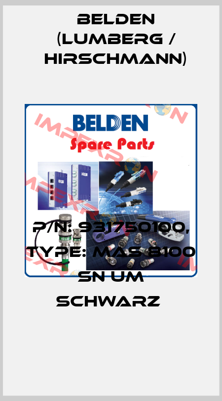 P/N: 931750100, Type: MAS 8100 SN UM schwarz  Belden (Lumberg / Hirschmann)