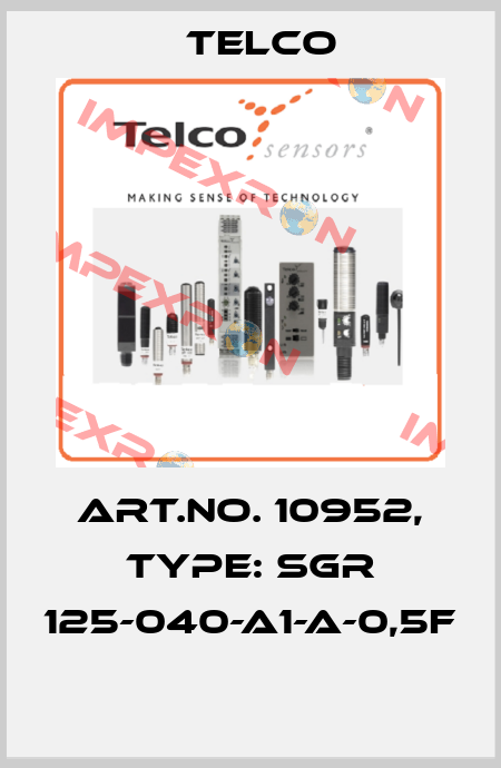 Art.No. 10952, Type: SGR 125-040-A1-A-0,5F  Telco