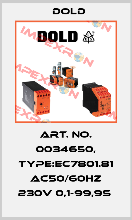 Art. No. 0034650, Type:EC7801.81 AC50/60HZ 230V 0,1-99,9S  Dold