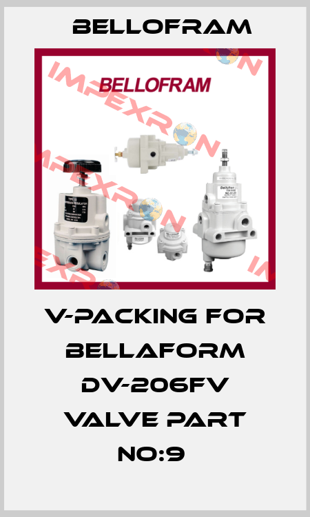 V-PACKING for Bellaform DV-206FV Valve Part No:9  Bellofram