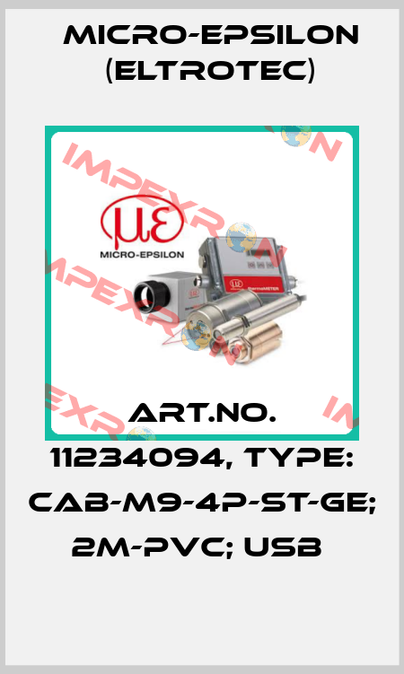Art.No. 11234094, Type: CAB-M9-4P-St-ge; 2m-PVC; USB  Micro-Epsilon (Eltrotec)