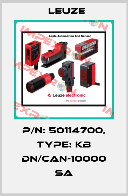 p/n: 50114700, Type: KB DN/CAN-10000 SA Leuze