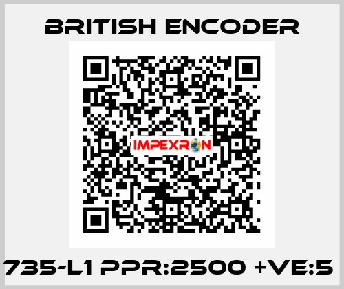 735-L1 PPR:2500 +VE:5  British Encoder