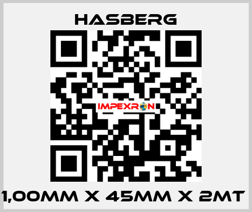 1,00mm X 45mm X 2mt  Hasberg