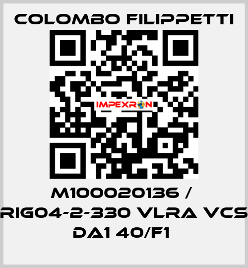 M100020136 /  RIG04-2-330 VLRA VCS DA1 40/F1  Colombo Filippetti
