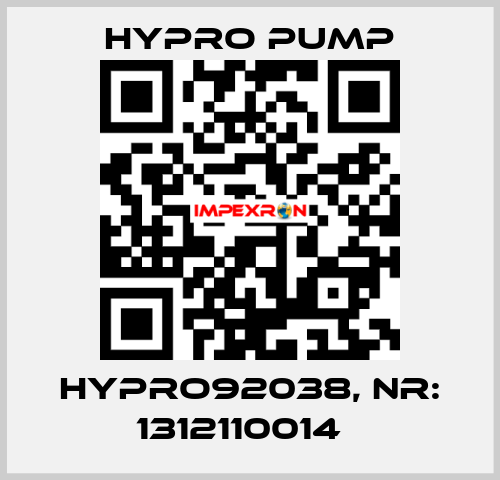 HYPRO92038, Nr: 1312110014   Hypro Pump