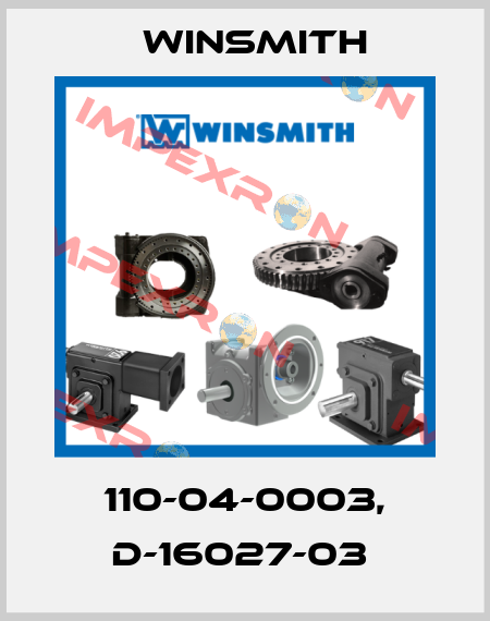 110-04-0003, D-16027-03  Winsmith