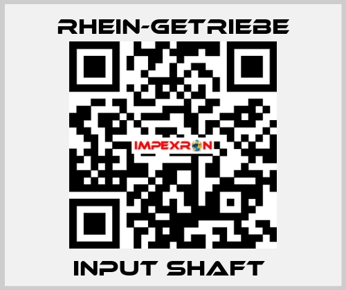 INPUT SHAFT  Rhein-Getriebe