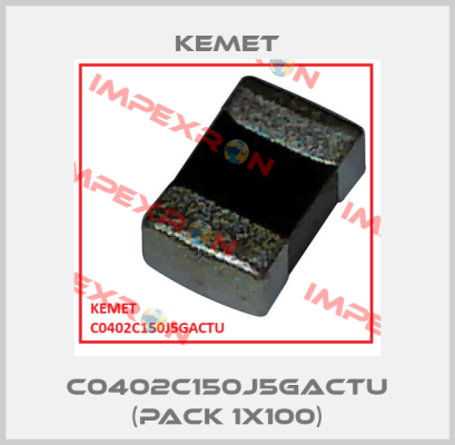 C0402C150J5GACTU (pack 1x100) Kemet