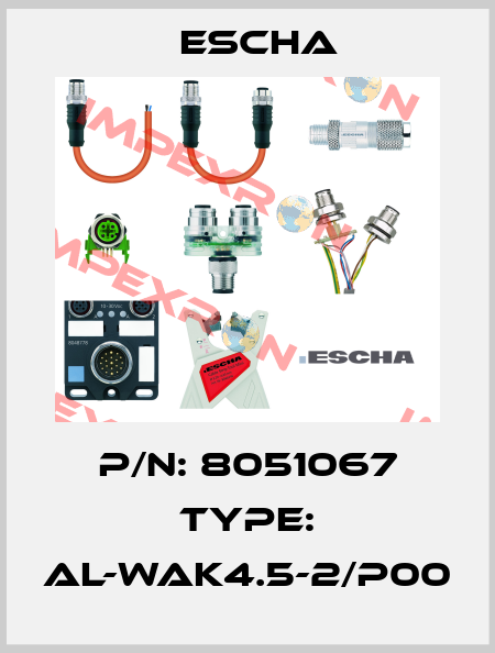 P/N: 8051067 Type: AL-WAK4.5-2/P00 Escha