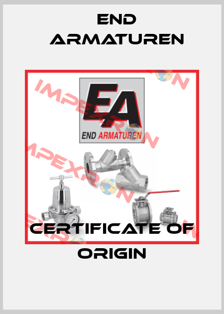 Certificate of Origin End Armaturen