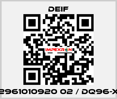 2961010920 02 / DQ96-x Deif