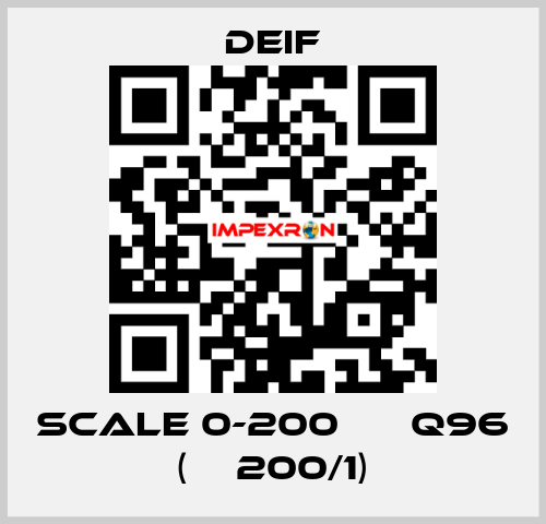 scale 0-200 А ЕQ96 (ТТ200/1) Deif