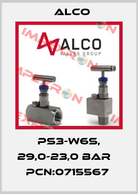 PS3-W6S, 29,0-23,0 BAR    PCN:0715567  Alco