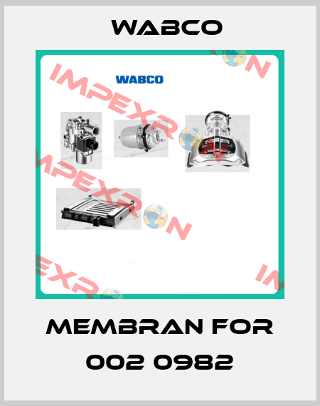 Membran for 002 0982 Wabco