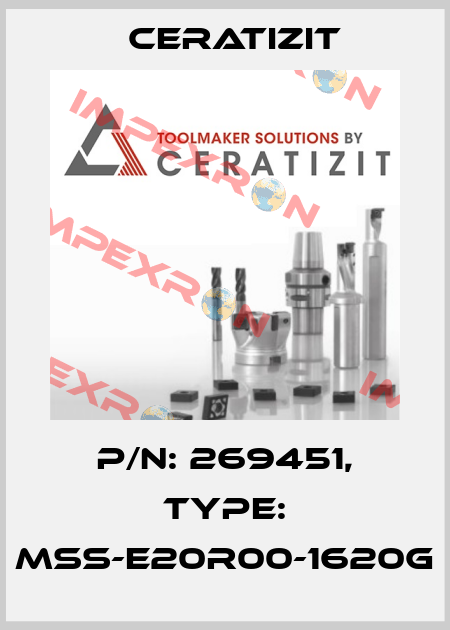 P/N: 269451, Type: MSS-E20R00-1620G Ceratizit