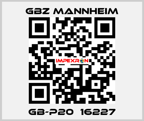 GB-P20  16227 GBZ MANNHEIM