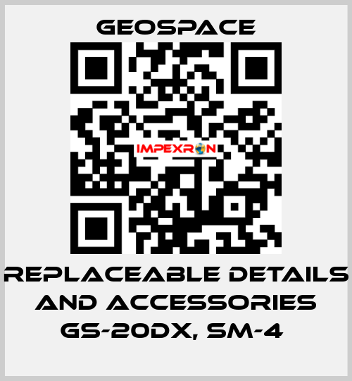REPLACEABLE DETAILS AND ACCESSORIES GS-20DX, SM-4  GeoSpace