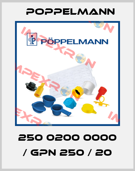 250 0200 0000 / GPN 250 / 20 Poppelmann