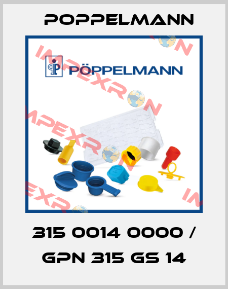 315 0014 0000 / GPN 315 GS 14 Poppelmann
