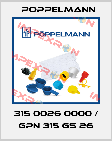 315 0026 0000 / GPN 315 GS 26 Poppelmann