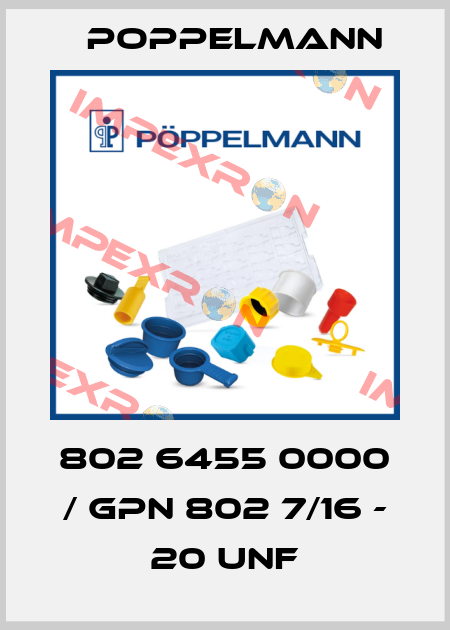 802 6455 0000 / GPN 802 7/16 - 20 UNF Poppelmann