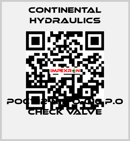 POC1-12-N-F-O-010 P.O CHECK VALVE Continental Hydraulics