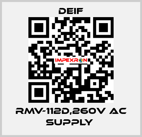 RMV-112D,260V AC SUPPLY  Deif