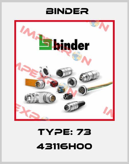 type: 73 43116H00 Binder