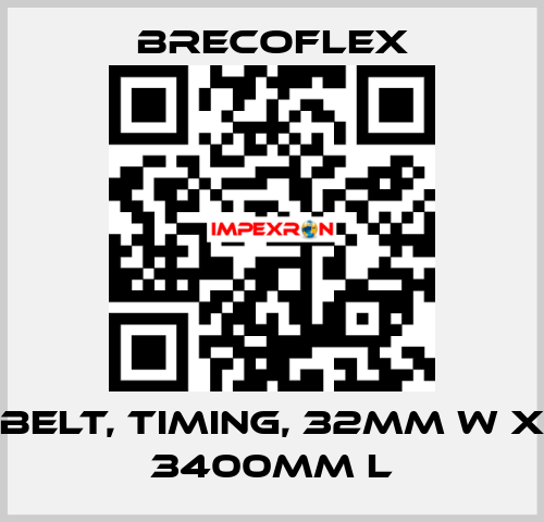 BELT, TIMING, 32MM W X 3400MM L Brecoflex
