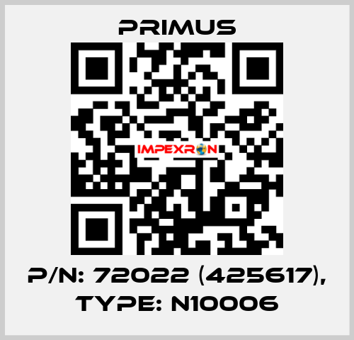 p/n: 72022 (425617), type: N10006 Primus