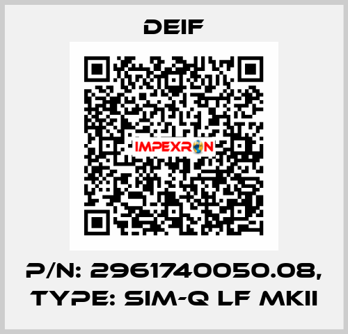 p/n: 2961740050.08, Type: SIM-Q LF MKII Deif