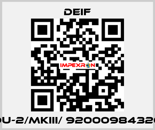 DU-2/MKIII/ 92000984320 Deif