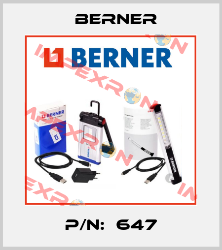 P/N:  647 Berner