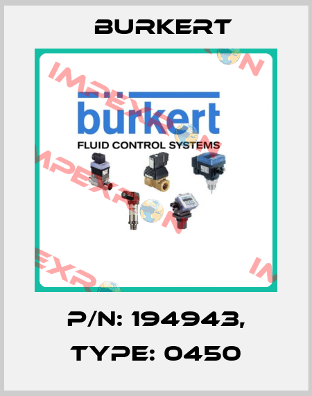 P/N: 194943, Type: 0450 Burkert