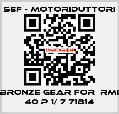 bronze gear for  RMI 40 P 1/ 7 71B14 SEF - MOTORIDUTTORI