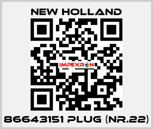 86643151 plug (Nr.22) New Holland