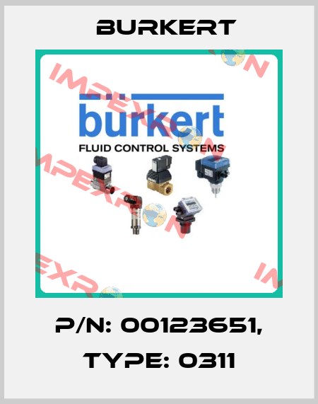 p/n: 00123651, Type: 0311 Burkert