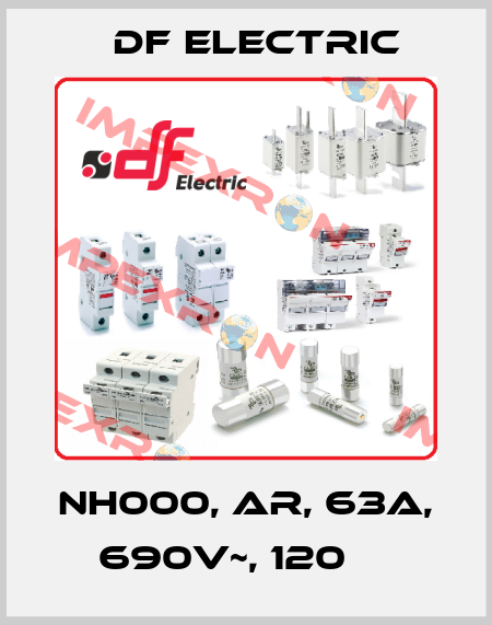 NH000, aR, 63A, 690V~, 120кА DF Electric