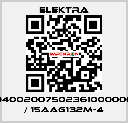 04002007502361000000 / 15AAG132M-4 ELEKTRA