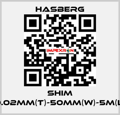 SHIM 0.02MM(T)-50MM(W)-5M(L) Hasberg