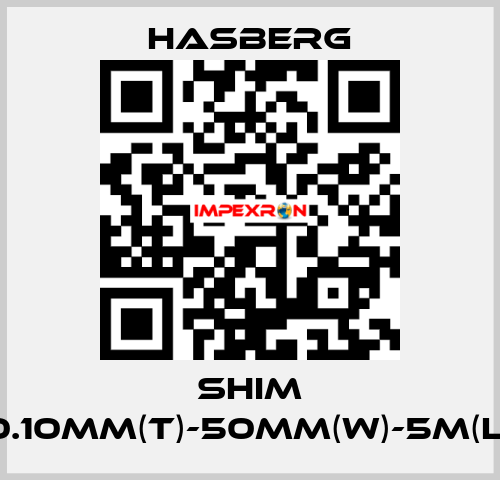 SHIM 0.10MM(T)-50MM(W)-5M(L) Hasberg