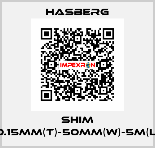 SHIM 0.15MM(T)-50MM(W)-5M(L) Hasberg